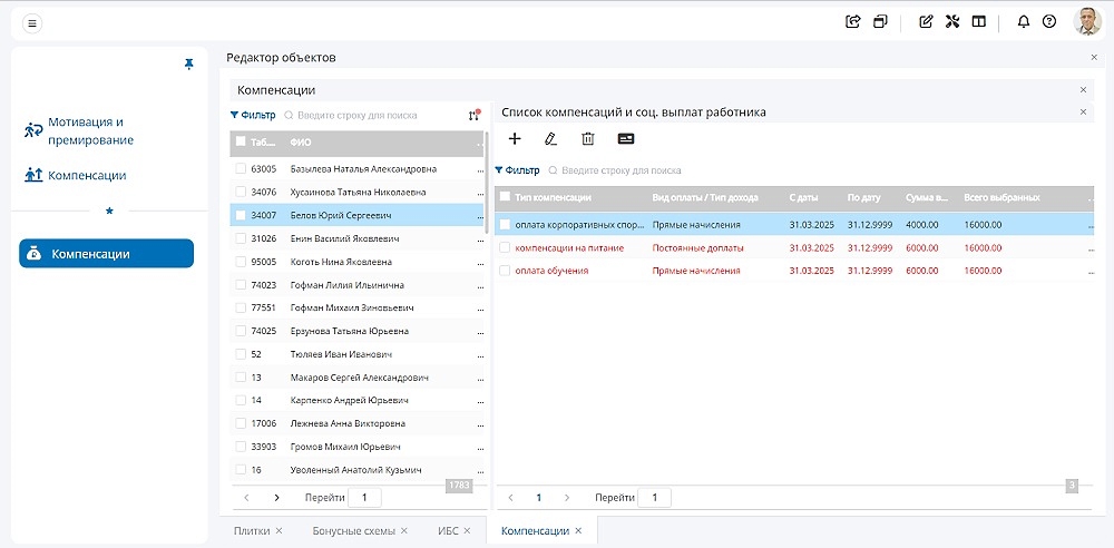 Премирование - компенсации